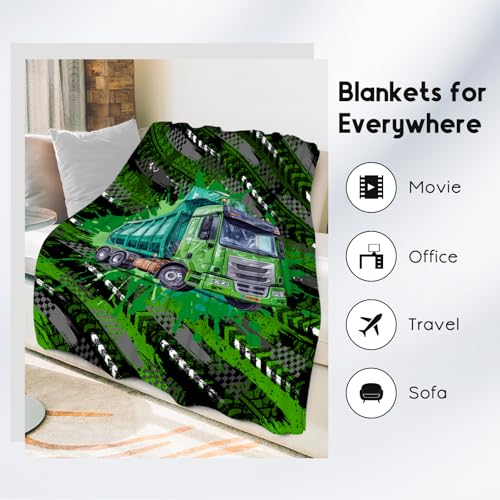 Kids Blankets for Boys Garbage Truck Blanket Gifts - 30x40 Inch Cozy Soft Fleece Throw for Teens Adults