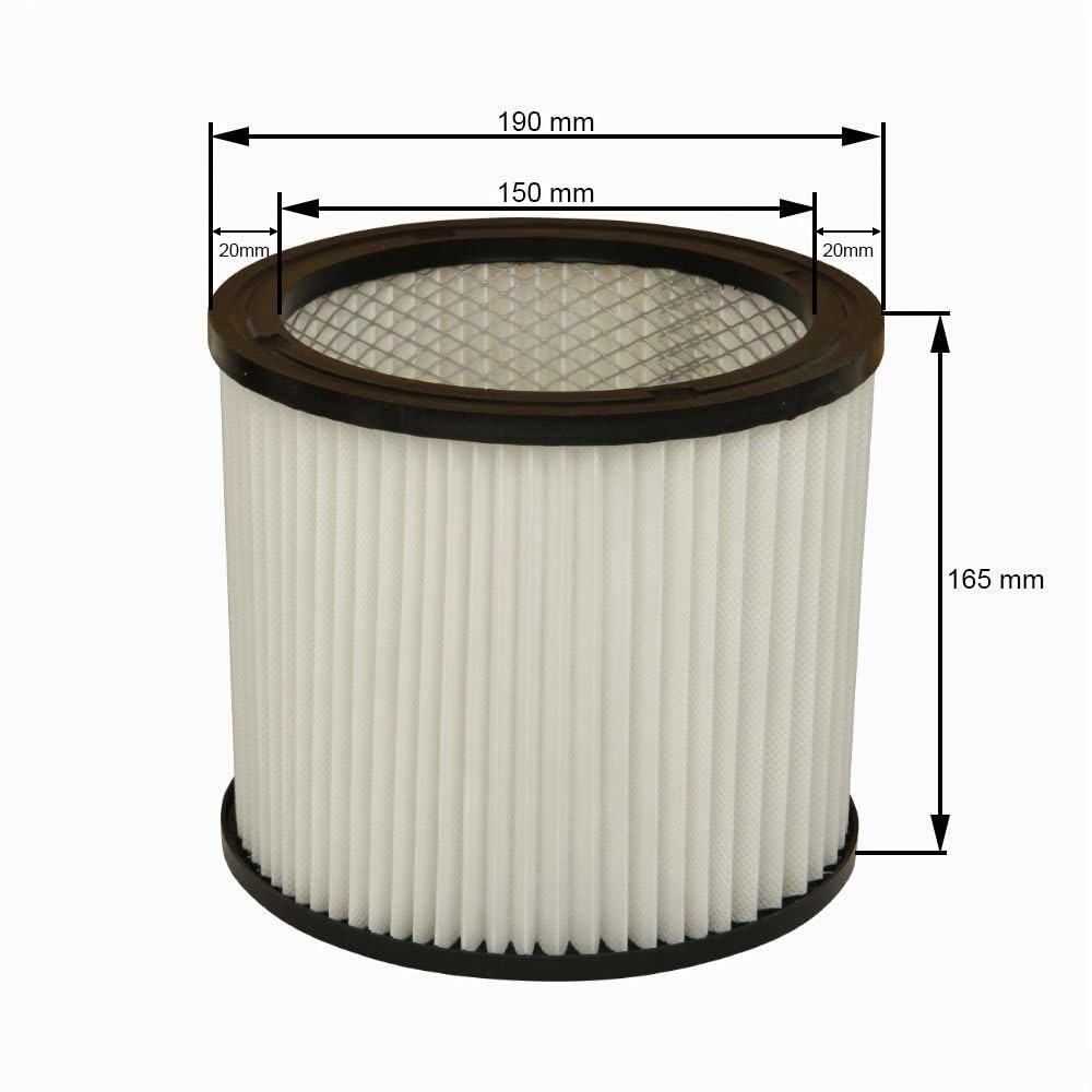 Kenekos - Filtro lamellare adatto per aspirapolvere acqua e polvere Aquavac, compatibile con AEG, Güde, Lavor, Metabo, Rowenta, Tarrington-House, Variolux e alcuni aspirapolvere industriali Parkside