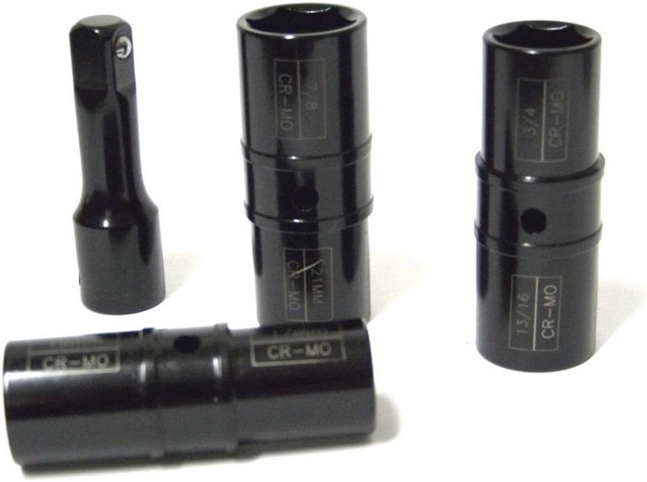 Socket Sets 4 PC 1/2 Drive Impact Flip Socket Set Lug Nut Remover Installer Industrial Tool