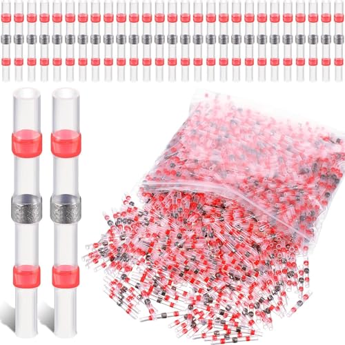 Conector de soldadura con tubo termorretráctil, 150 unidades, color rojo, AWG22-18, conector de cable, resistente al agua, tubo termorretráctil, aislante, conector de compresión para automoción,
