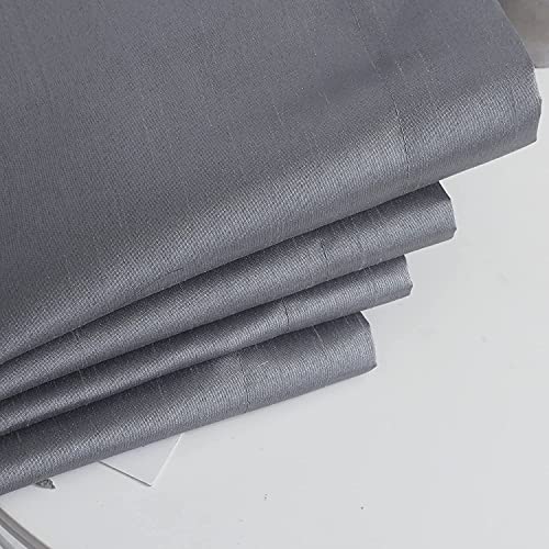 Image of GYROHOME Extra Long Curtains 120 Inch Long for Loft,Faux Silk Room-Darkening Blackout Curtains (Beige Liner) Fully Lined Solid Window Treatment Drapes (2Panel,52x120inch,Sliver Gray)