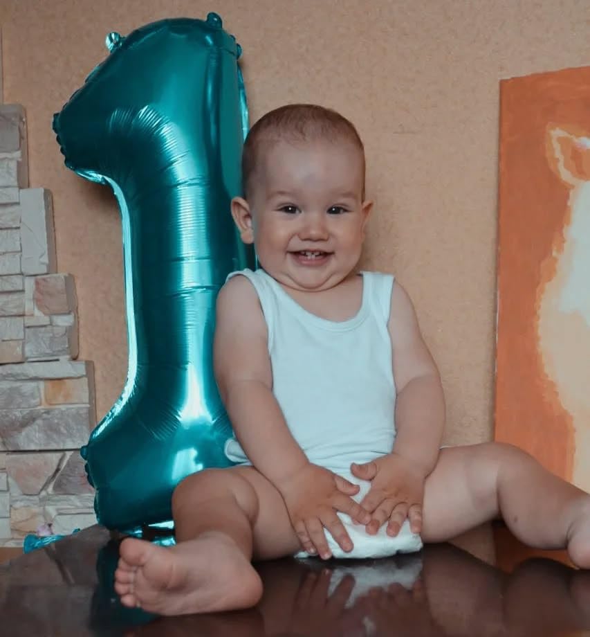 Image of 40 Inch Teal Blue 1 Balloon for First Birthday, 1st Number Balloons Birthday Decorations, One Giant Number 1 Balloon