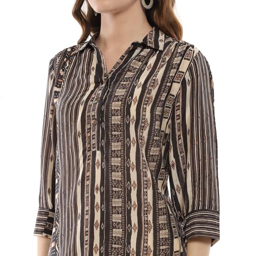 Image of BIBA Women Rayon Blend Regular Printed Straight Kurti