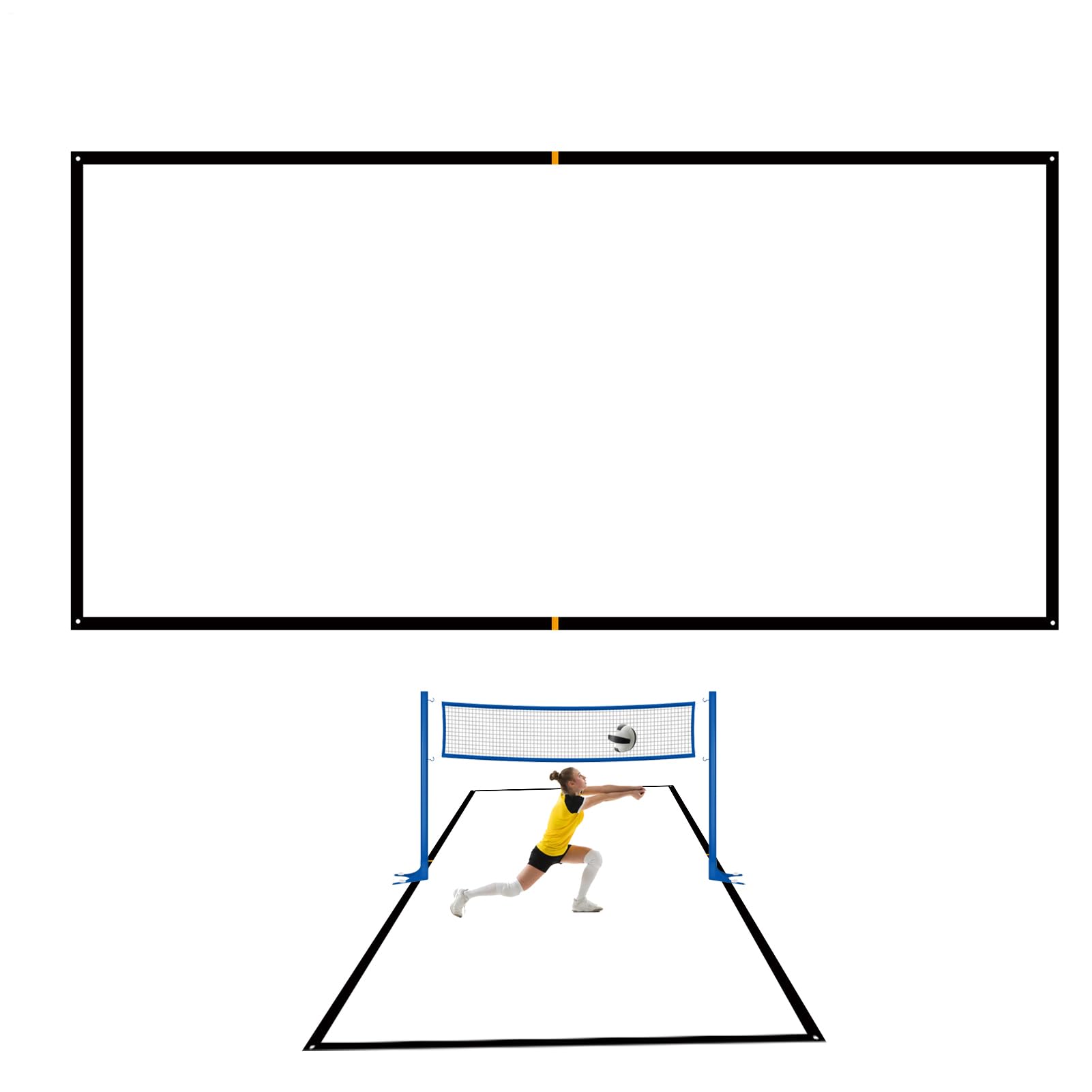 Linee di pallavolo per sabbia, linee di confine chiare per il campo da pallavolo | Set di corde visibili accessori sportivi per picnic campeggio parco cortile prato