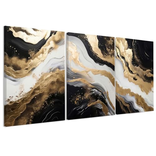 Palette Dreams 3 Piece Framed Black and White Abstract Wall