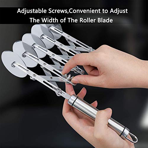 5-Wielige Pizzasnijder, Intrekbare Multi-Wiel Roestvrijstalen Pizzakookplaat, Zijwiel Voor Gebakssnijder Voor Keuken (Roestvrij staal) - Image 7