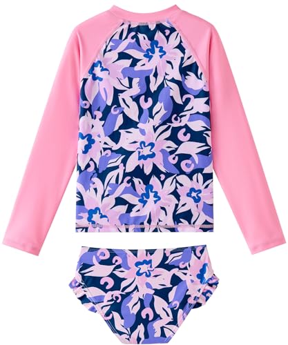 Image of Toddler Girls Swimsuit Rash Guard Sets 2-Piece Bathing Suits UPF 50+ Summer Kids Swimwear 2-7T