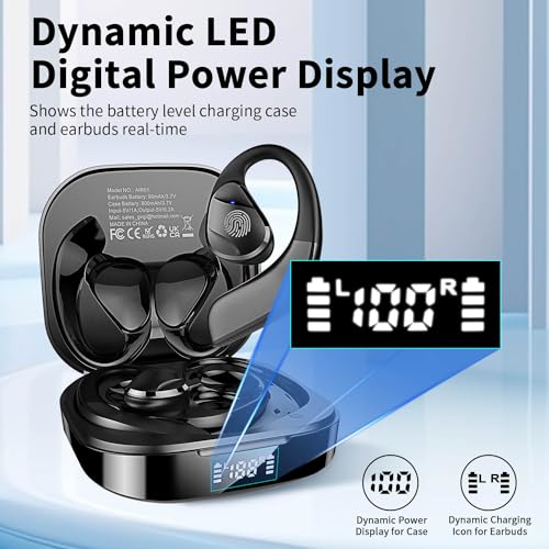 Image of BANIGIPA Open Ear True Wireless Earbuds with Immersive Premium Sound | IP54 Waterproof Bluetooth 5.3 Headphones w / DSP Noise Cancelling Mic for Sports Long-Lasting Comfort, 50H Playtime