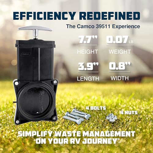 Camco Ersatz-Ablaufventil für Wohnmobile mit Griff – mit robustem Metallgriff und Ventilöffnung mit 7,6 cm Durchmesser (39511)