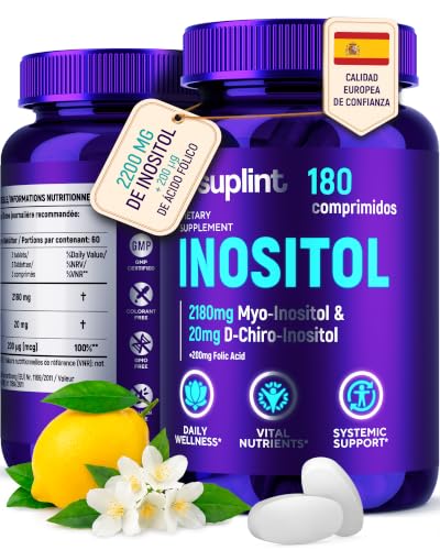 Inositol Myo & D-Chiro 2200 mg – Ácido Fólico – 180 Comprimidos Veganas