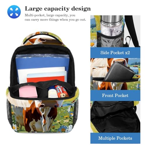 Sac à dos avec trousse à crayons grand volume sac d'école multicolore