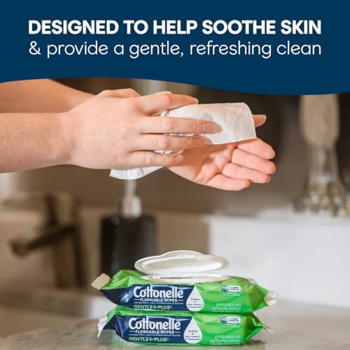 cottonelle gentleplus flushable wet wipes with aloe amp vitamin e 8 flip-top packs 42 wipes per pack 336 total wipes packaging may vary