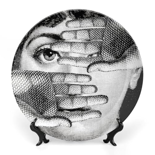 XYTDM Piatto Lina Cavalieri, Piatto Decorativo Da Parete, Decorazione Da Appendere Alla Parete Con Piastra Facciale Misteriosa, Staffa Inclusa E Gancio A Molla Specialestyle,8inch