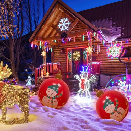 Décoration de Noël gonflable multicolore pour habiller facilement un grand jardin
