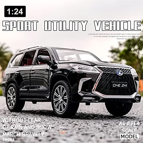 Diecast Car Model 1/24 Scale - Zinc Alloy Pull Back Toy Car With Sound And Light, Collectible Toys Vehicle For Adults And Boys Girls (Black) #TOP6