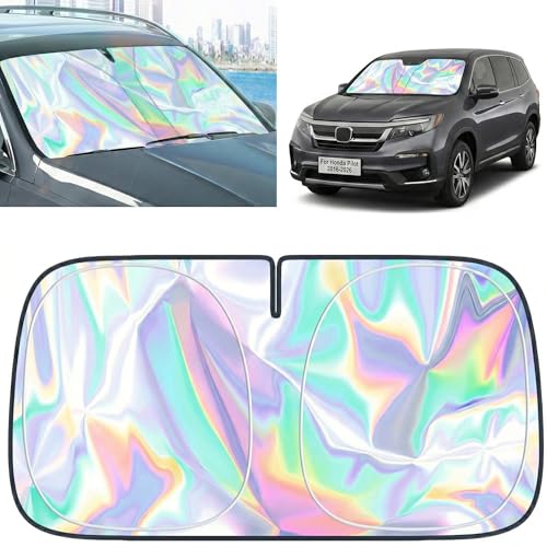 for Honda Pilot 2016-2026 Windshield Sun Shade - Foldable Windshield Cover Sun Shade for Pilot Accessories Protect Car from Sun Rays Overlapping UV Reflective Window Sunshade
