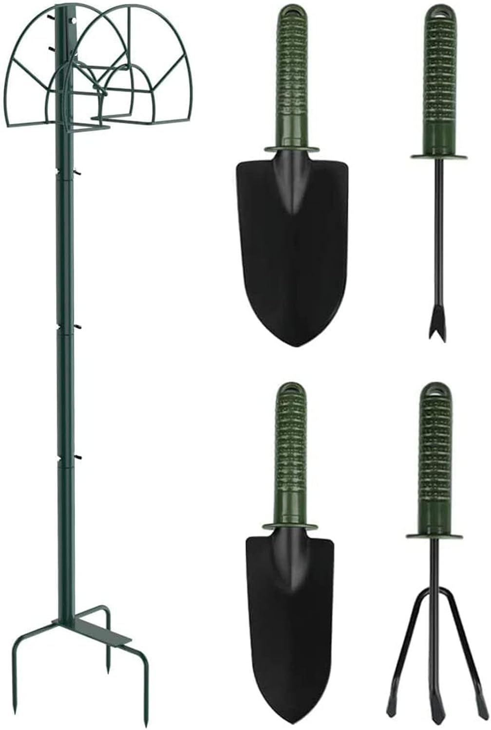 Garden Hose Holder Detachable Metal Water Hose Holder Hose Hanger Free Standing Garden Hose Storage Hose Stand for Outside Yard Lengthen Upgraded with Package of Gardening Tools