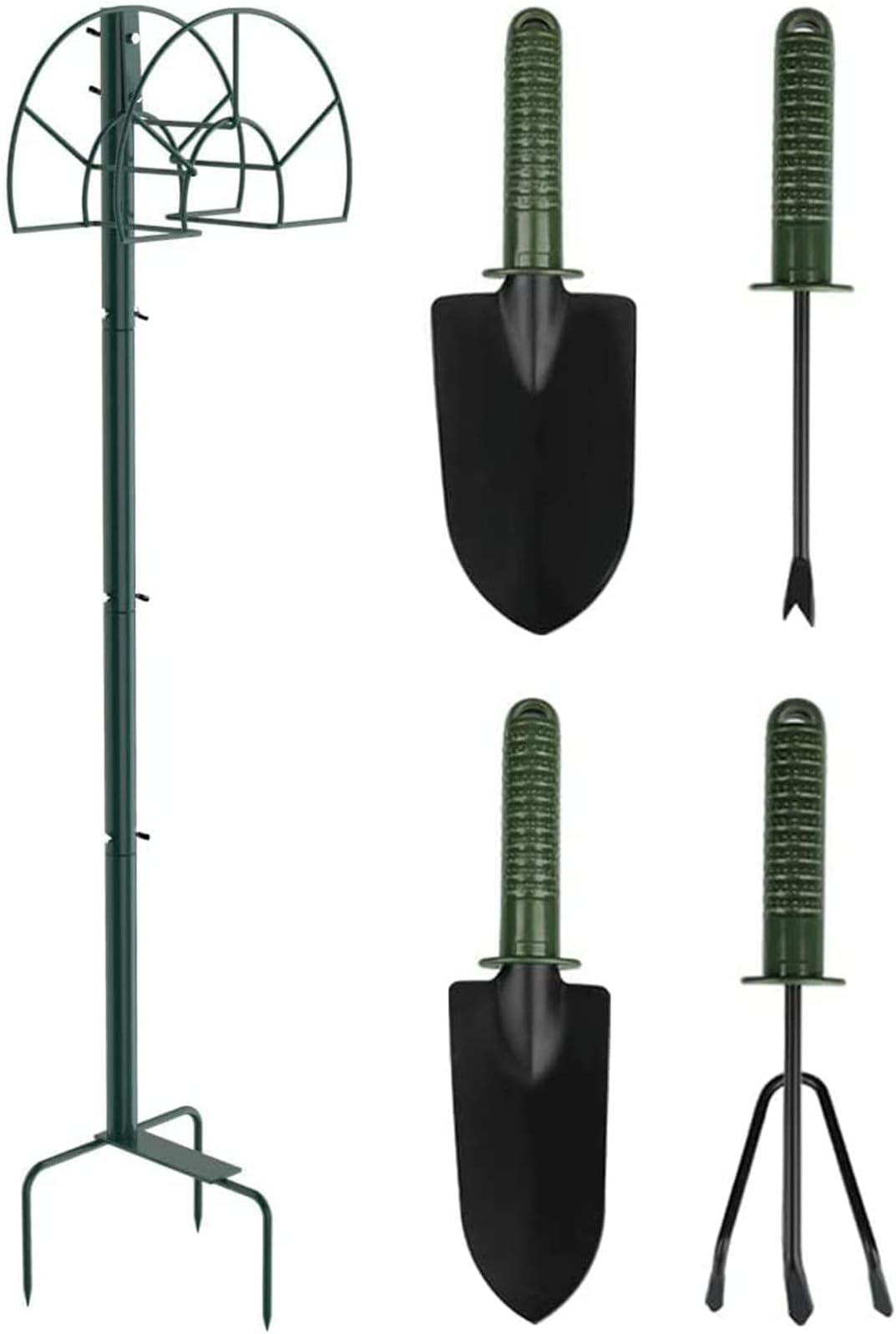 Garden Hose Holder Detachable Metal Water Hose Holder Hose Hanger Free Standing Garden Hose Storage Hose Stand for Outside Yard Lengthen Upgraded with Package of Gardening Tools