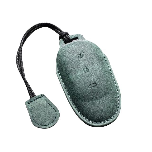 AEAUTO - Suedes Leather Car Smart Key Fob Case Cover For Leading Ideal One Li Auto L9 For Li Lixiang L7 L8 2022 2023 Keychain Accessories (A-green ring)