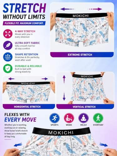 Image of Men's Boxer Briefs for Men, Stretchable Trunks Underwear, Soft Comfortable Fit, Breathable Mid-Rise Boxer Shorts, Assorted Solid & Printed Designs, Pack of 5