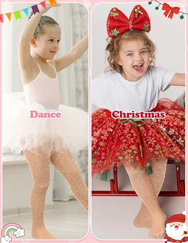 Kids Fishnet Stockings Girls Glitter Tights Toddler Sparkle Tights for Halloween With Rhinestone4