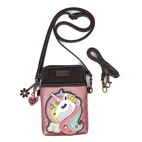 Image of CHALA Cell Phone Crossbody Purse-Women PU Leather /Canvas Multicolor Handbag with Adjustable Strap