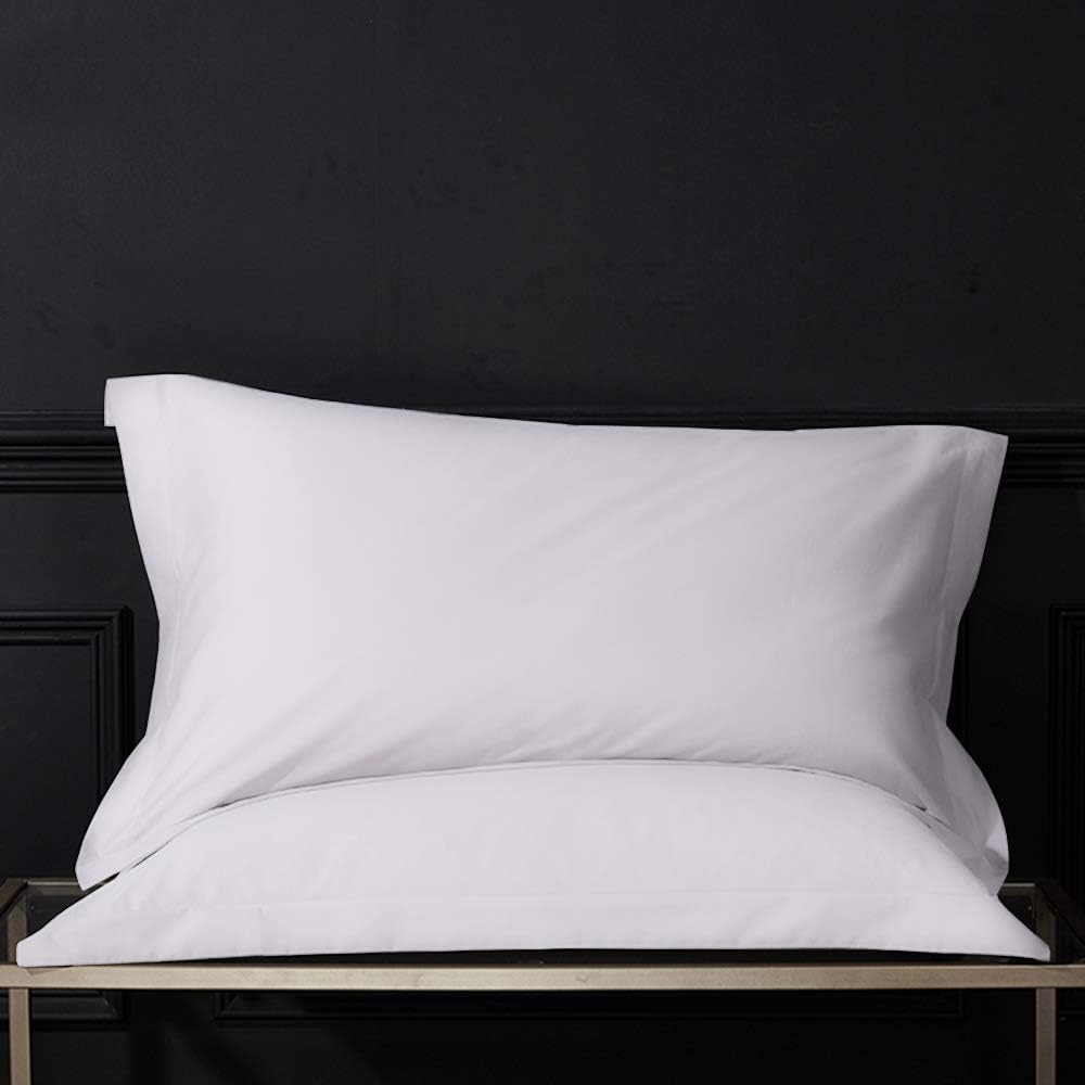 1000 Thread Count 100% Egyptian Cotton Soft, Smooth & Thick Certified Pillow Shams | Set of 2 | Euro Size 26" x 26"(Inches) White Solid.