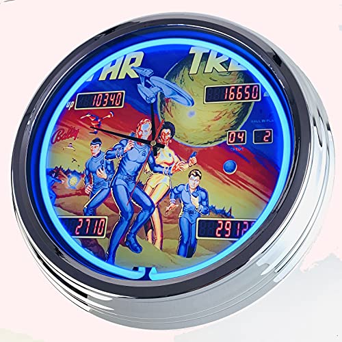 US-Way e.K. Horloge Murale décorative en Forme de Flipper Bally 1978" - Style rétro - pour Salle à Manger, Cuisine, Salon, Bureau - Bleu