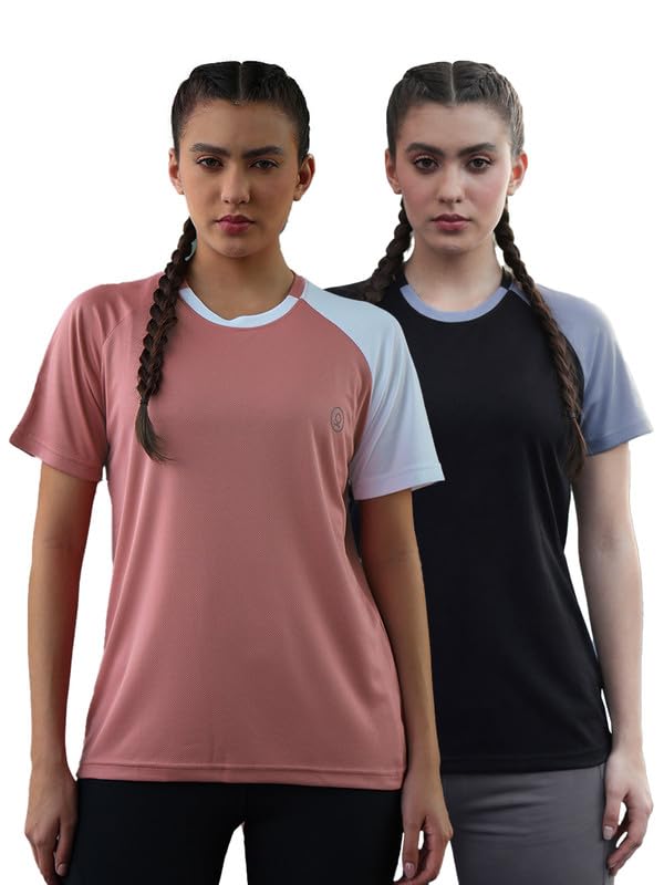 Image of CHKOKKO Gym Tshirt for Women Workout Activewear Regular Fit T Shirt for Woman Round Crew Neck Half Sleeves Best for Sports and Outdoor Activities
