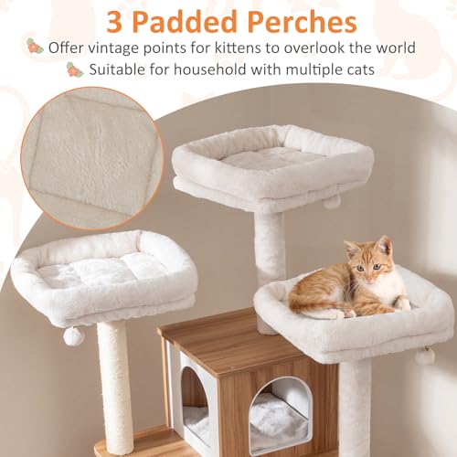 Árbol para gatos moderno alto de 68 pulgadas para interior miniatura 6