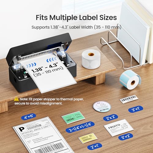 Image of Bluetooth Thermal Shipping Label Printer, 4x6 Portable Thermal Label Printer for Small Bussiness, Compatible with iPhone, Android, Windows & Mac, Widely Used for USPS UPS Amazon Shopify Etsy
