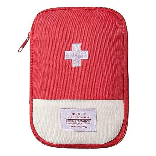 SRHV Travel Mini First Aid Pouch for Outdoor Medical Bag Emergency Survival First Aid Kit, 8 x 1 x 12 cm, Multi Color-image-25