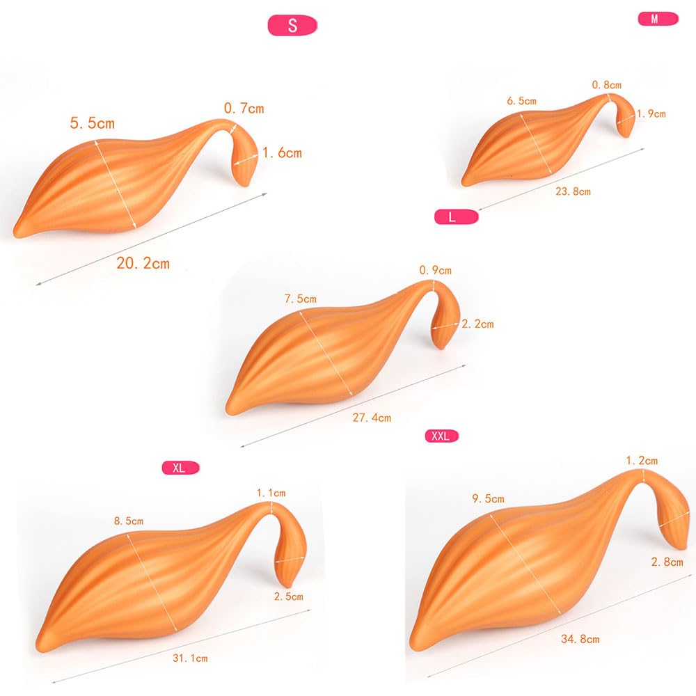 Coda di volpe Plug anale extra large Giocattolo sessuale anale Forma di oliva Plug anale a doppia estremità Masturbatore in silicone morbido Espansore vaginale for uomini e donne(XL)