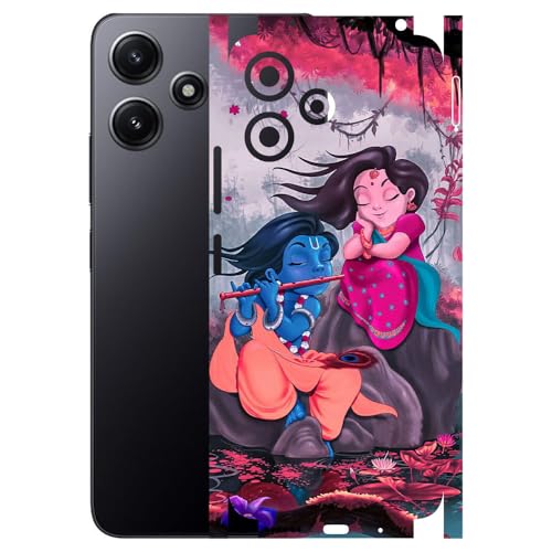 Image of AtOdds - Full Body Back Screen Guard Protector Film - Lamination Wrap Skin Sticker Compatible with REDMI 12 (5G) | Scratchproof Matte Finish (Design - Radha Krishan)