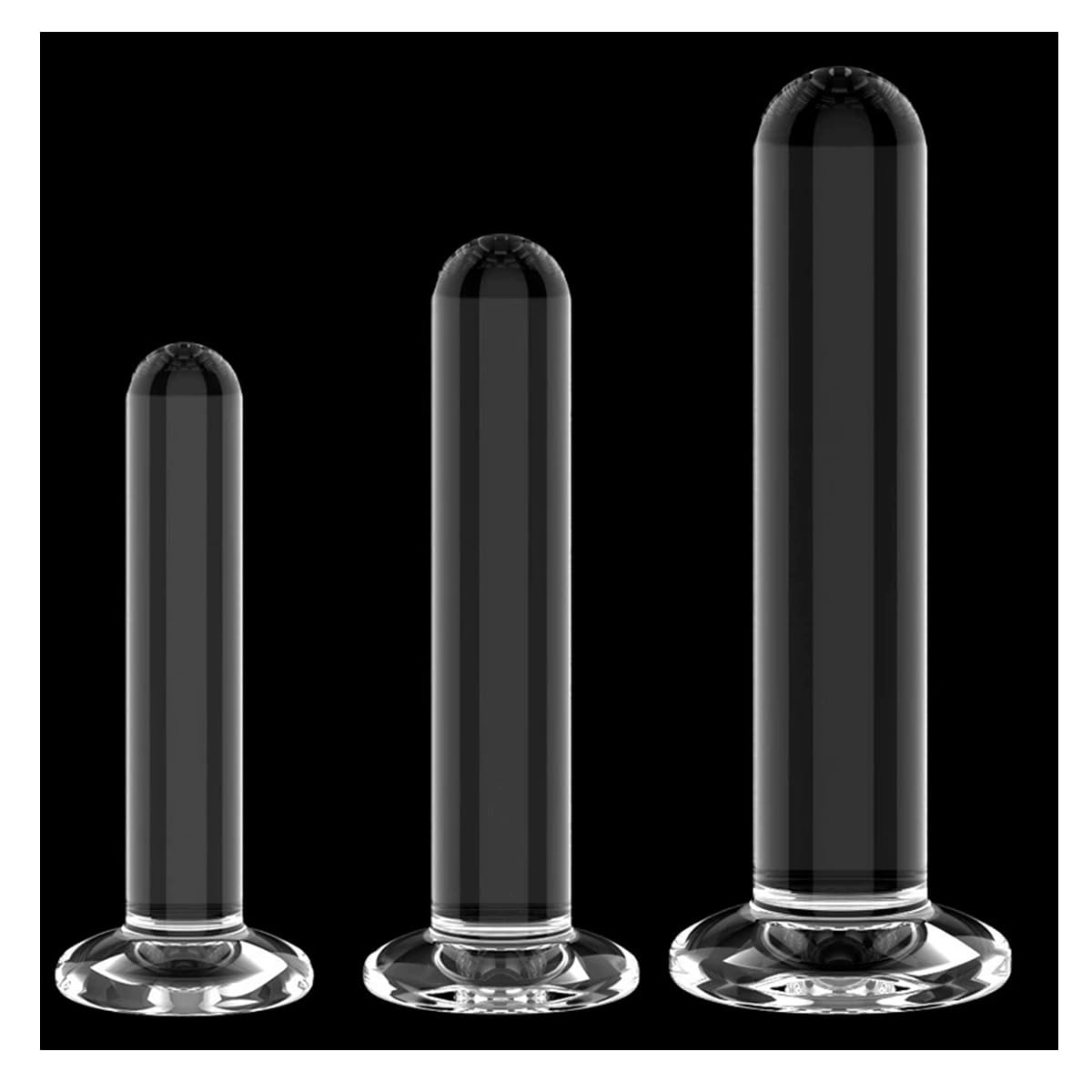 Yurika アナルプラグ ディルド 初心者 細いあなるぷらぐ 男女兼用 アナルビーズ アナル拡張 透明ディルド 吸盤付き 3点セット