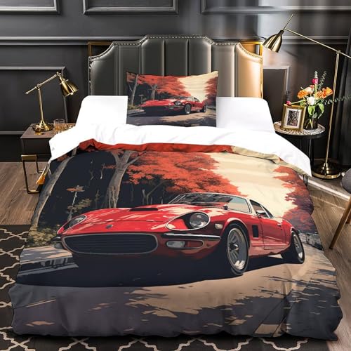 Parure de lit microfibre avec fermeture à glissière motif sport 3D