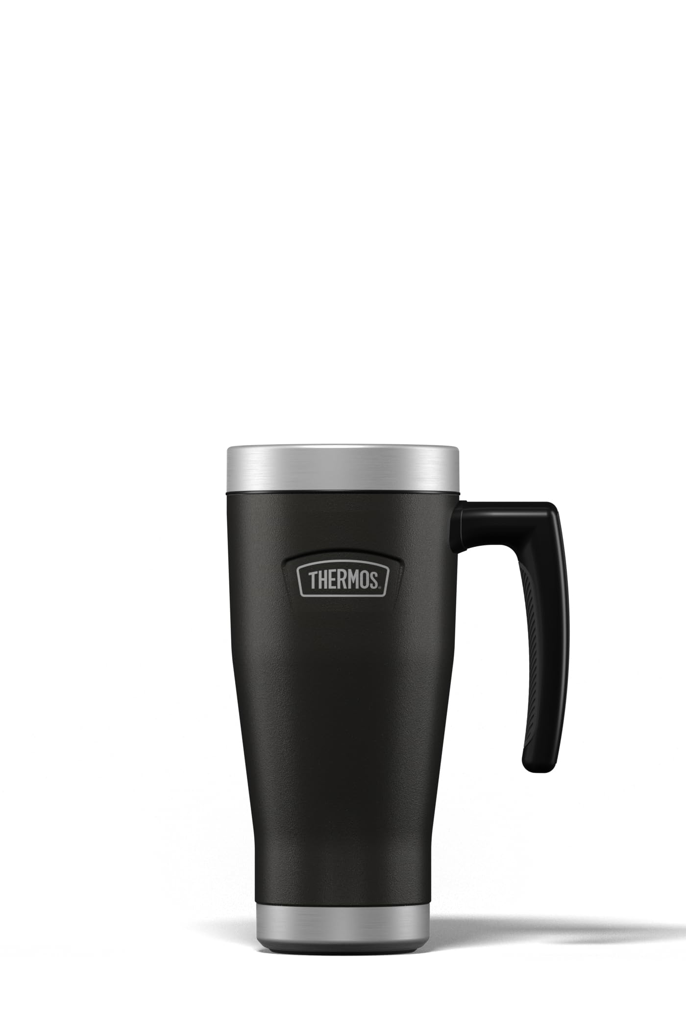 Thermos - Icon Granite Black Travel Mug (470ml), Reusable Insulated Stainless Steel Coffee Cup for Hot or Cold Drinks, Vacuum Sealed Water Flask with a Leak-Proof Lid, 7hr Hot/22hr Cold