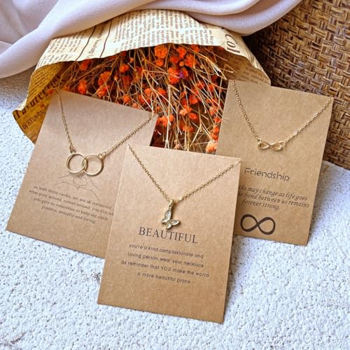 Image of Zibuyu 5PC Pendant Necklace Set for Women&Girls Stylish, Alloy Adjustable Chains Versatile Chic Jewelry Set Gifts for Girls