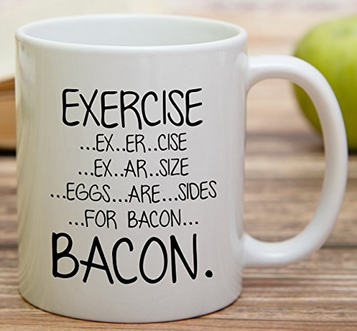 Retreez Funny Mug - Exercise Eggs Are Sides For Bacon 11 Oz Ceramic Coffee Mugs - Funny, Sarcasm, Sarcastic, Motivational, Inspirational birthday gifts for friends, coworkers, siblings, dad, mom by Retreez - Image 3