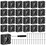 25 Pcs Square Rubber Feet for Garden Furniture Feets, Non-Slip Screw in Rubber Furniture Feet for Outdoor Furniture Table Leg Chair Leg Floor Protectors Pads(22 x 22mm)