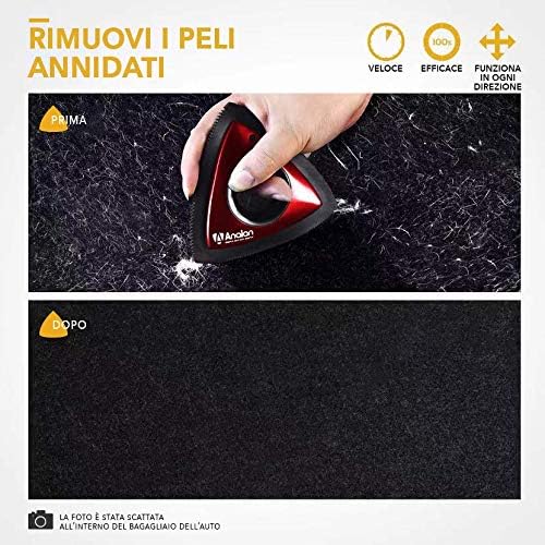 Miniatura 2 de Analan Mini removedor de pelo de mascotas para suministros de detalles de automóvil, removedor de pelo de perro triangular para detalles de