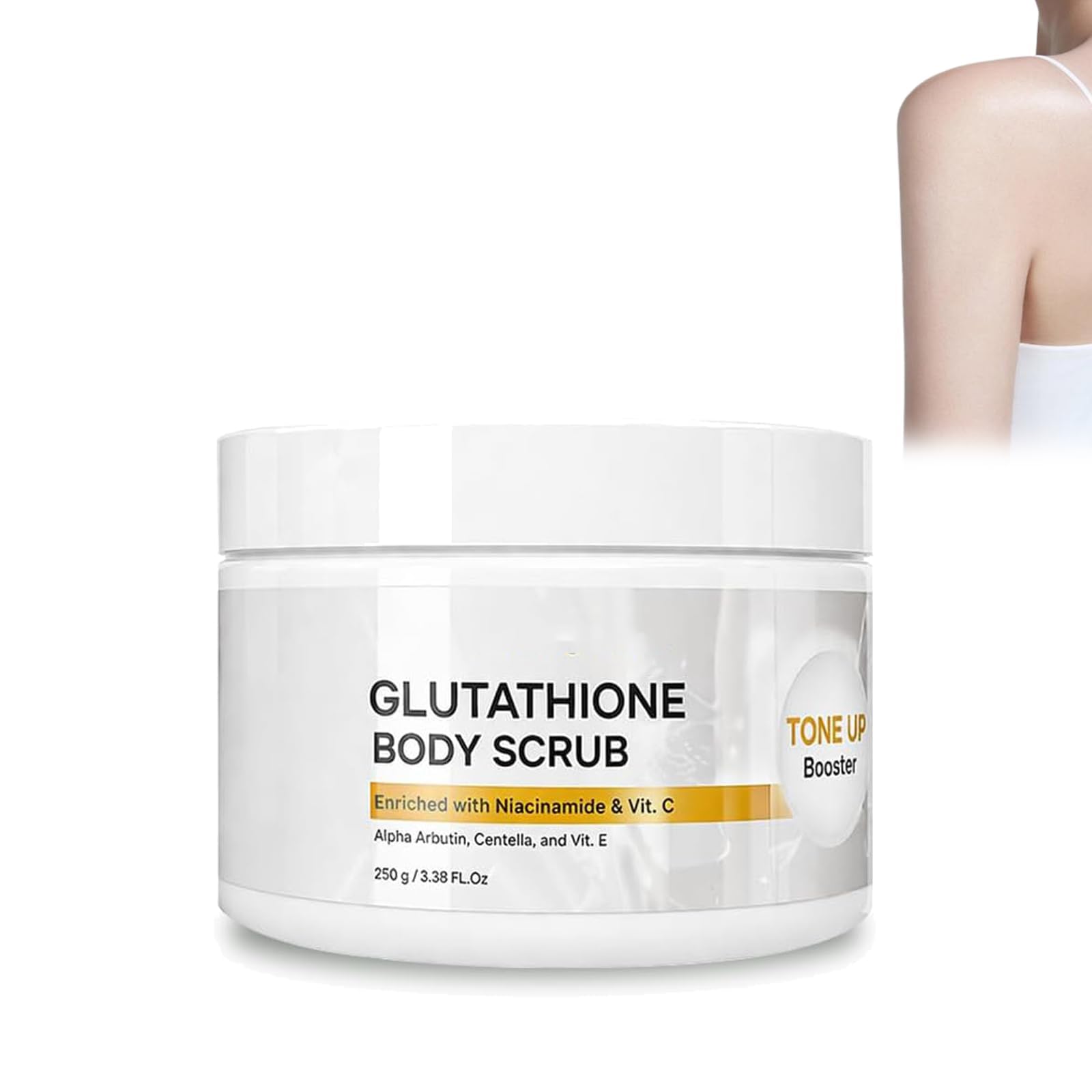 Skinflair Glutathione Body Scrub & Tone Up Booster, Brightening Exfoliating Body Wash For Radiant Skin, Glutathione Body Scrub With Rosehip & Sea Salt For All Skin Types (1pcs) Beauty