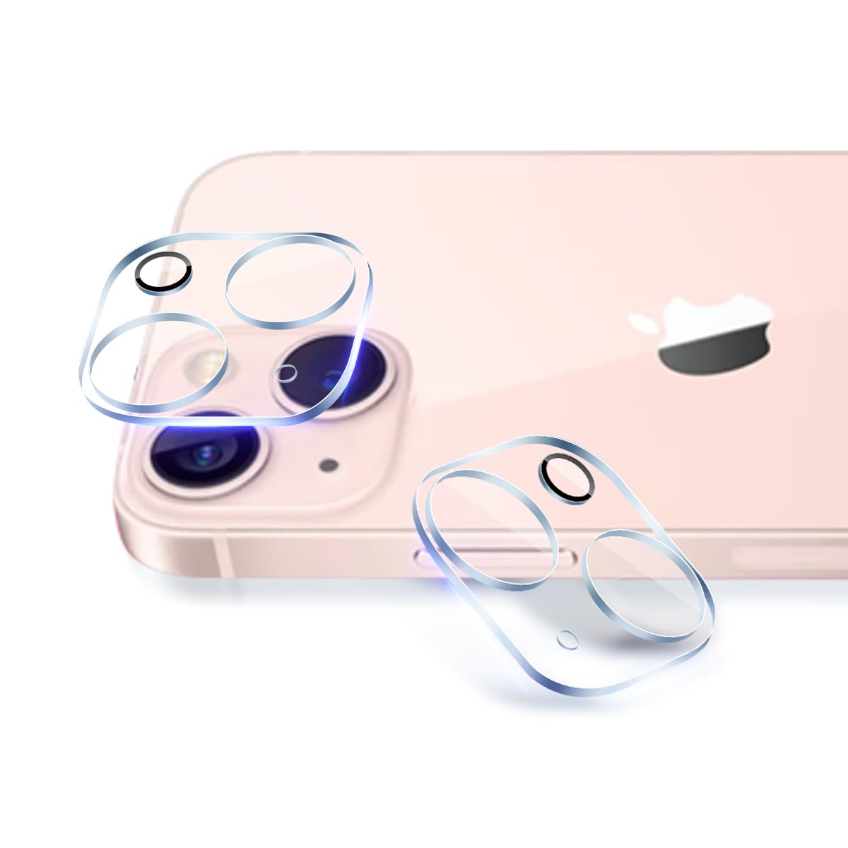 【2枚セット】 対応 iPhone 13 / iPhone 13 mini カメラフィルム アイフォン13 / アイフォン13ミニ カメラ保護カバー (2枚) 【日本製素材旭硝子製】 用 iPhone13 / iPhone13Mini レンズフィルム 強化カメラ保護フィルム 黒縁取り 露出オーバー防止 全面吸着 高透過率、硬度9H、3D Touch対応、飛散防止、指紋・汚れ防止、気泡ゼロ、ラウンドエッジ加工【FAMROLLS正規品】