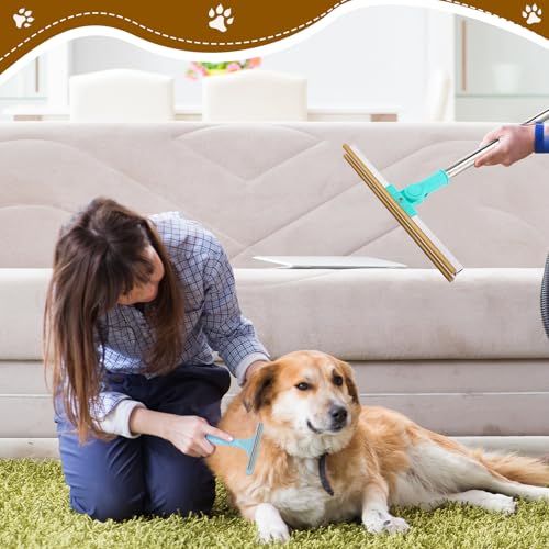 Image of Carpet Rake for Pet Hair Removal, 54 inch Adjustable Long Handle ad 180 Rotatable Head Pet Hair Removal Tool Kit Dog Cat Carpet Rake Scraper Brush for Rugs, Curtains, Carpets, Beds, Furniture