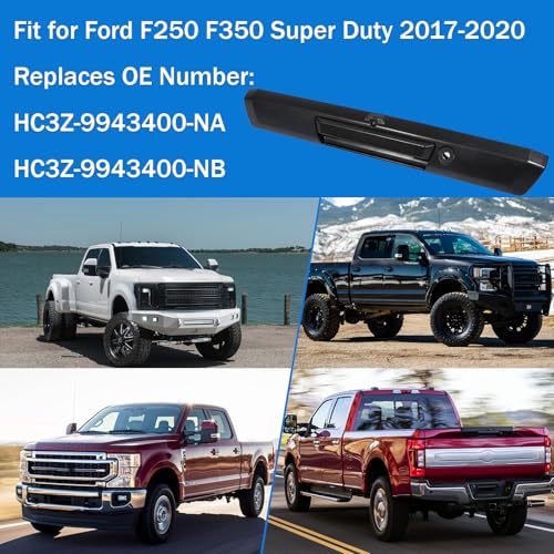 Image of HC3Z-9943400-NB Tailgate Handle with Rear View Backup Camera Fit for Ford F250 Super Duty 2017-2020 Without Release Button Pickup Truck Rear View Parking Reverse Camera Replace HC3Z-9943400-NA