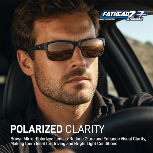 Image of FATHEADZ Oversized Polarized Sunglasses Men & Women - UV Protection RX Ready Wide Fit Eyewear for Outdoor Use - RX Ready