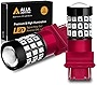 Alla Lighting Newly Upgraded 3156 3157 Red LED Bulbs 3056 3057KX 4157K 3047K 3157LL 4057K 3457 Brake Stop Tail, Turn Signal Lights Taillights for Cars, Trucks, Motorcycles, Super Bright 2835-SMD 12V