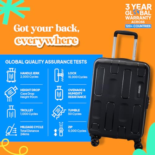 Image of American Tourister Ivy 2.0 | Small Size Cabin Trolley Bag (55 cm) | 360 8 Wheel Travel Luggage | Hard Case Polypropylene (PP) Suitcase | Combination Lock | Black