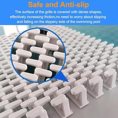 Anti-Vortex Plastic Pool Grating - 18cm Drain Cover for Swimming Pool Overflow Drainage, Modular Channel Guardrail & Filter, Durable Deck Grating Plate (1PCS)
