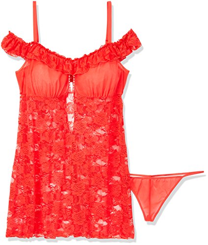 Robe de lingerie Veronica SoftLine rouge avec string pour sublimer vos courbes voluptueuses